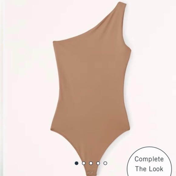 NWOT Abercrombie & Fitch | One Shoulder Body Suit Black Soft Collection Large - Picture 5 of 12